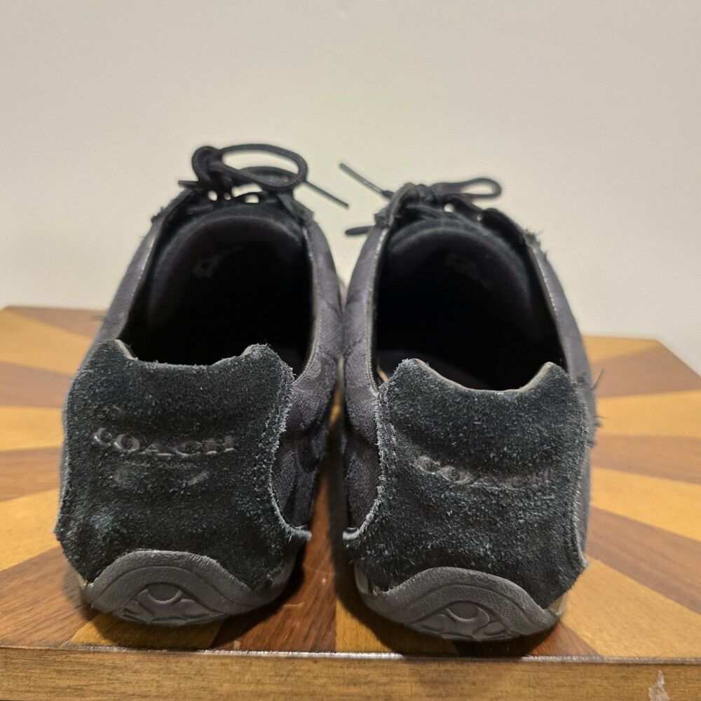 Coach Canvas Signature Logo Lace up Low Top Black Sneakers Shoes US 10B Womens - Picture 6 of 16